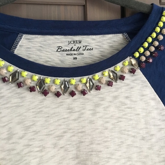 NWOT J. Crew Jeweled baseball tee - Picture 7 of 8